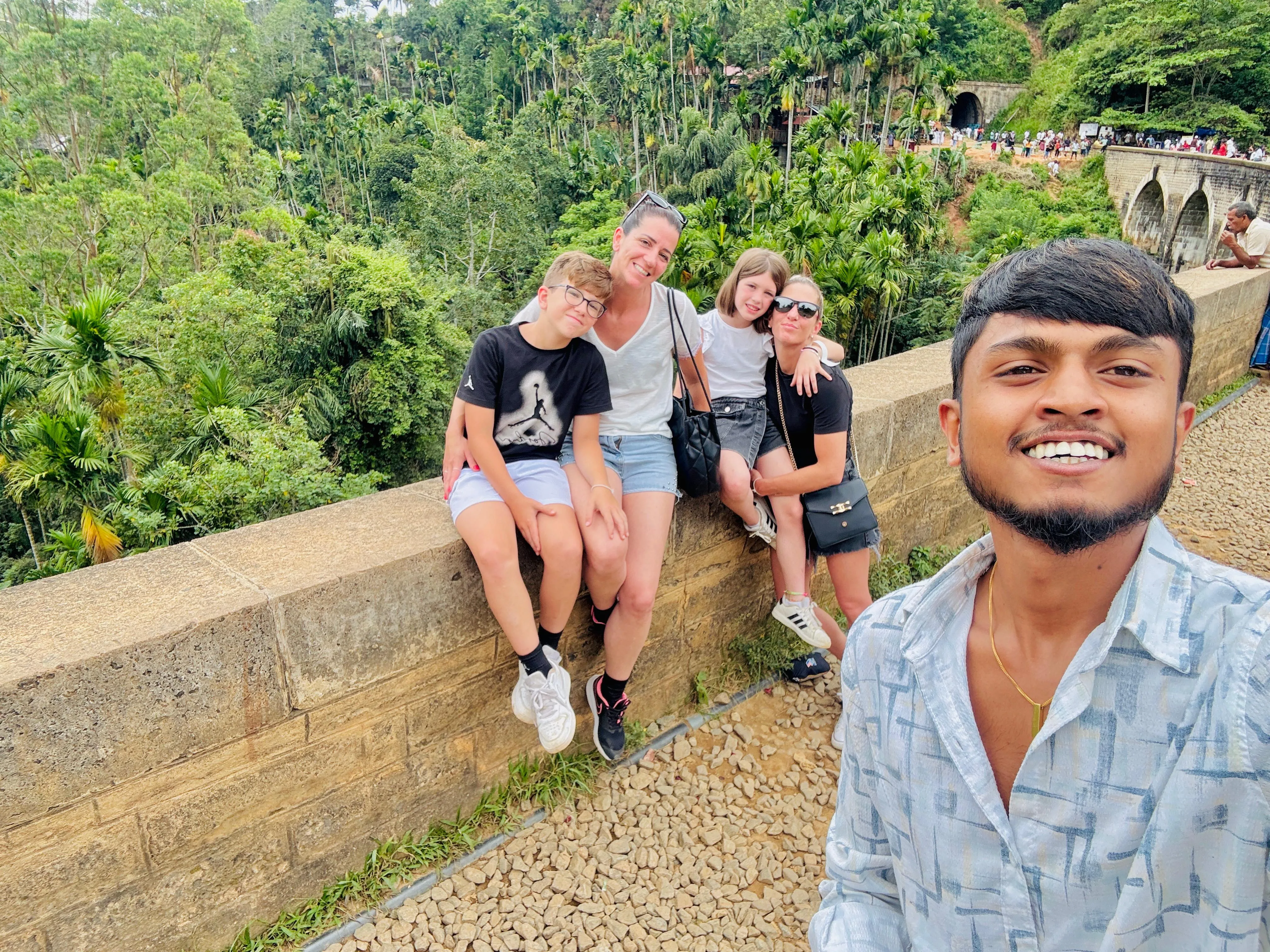 Sri Lankan train through green hills
